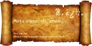 Metzinger Ágnes névjegykártya